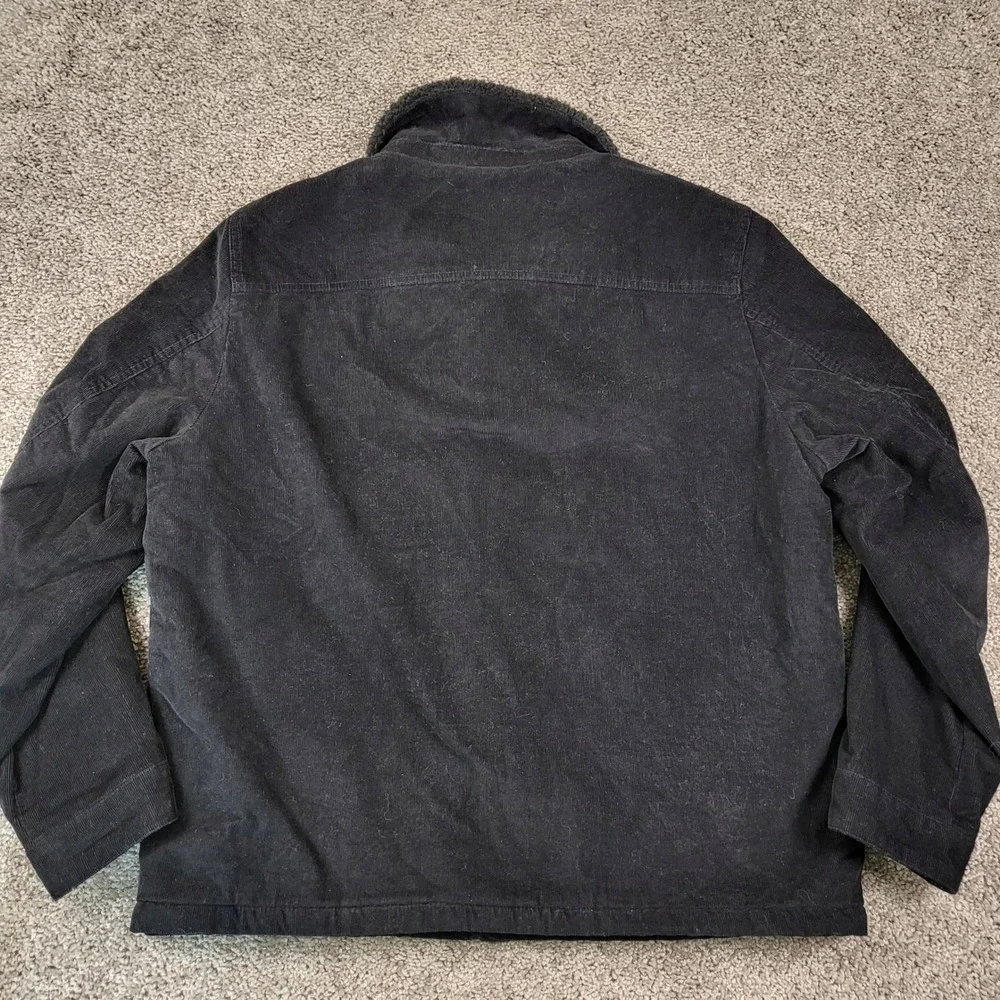 Levi's Men's Black Corduroy Sherpa Trucker Jacket XL Zip Snap LM8RC530 Warm Coat - Picture 6 of 11